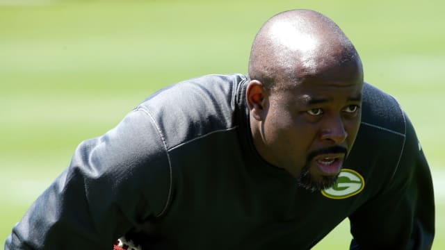 Green Bay Packers cornerbacks coach Joe Whitt Jr. looks on during organized team activities. 